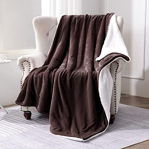 Sherpa Fleece Throw Blanket, Reversible Super Soft Luxurious Plush Blanket Twin Size, Brown(60inch X80'') | Reversible Super Soft Luxurious Plush Blanket Twin Size - color: Brown, size: 60"×80"