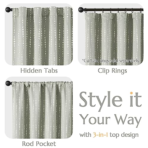 jinchan Boho Blackout Curtains 63 Inch Length Moon Phase Printed Drapes | Grey Farmhouse Curtains for Bedroom Living Room Back Tab Rod Pocket Drapes Room Darkening Window Treatments 2 Panels - color: Luna | Grey, size: 52"W x 63"L (Pack of 2)