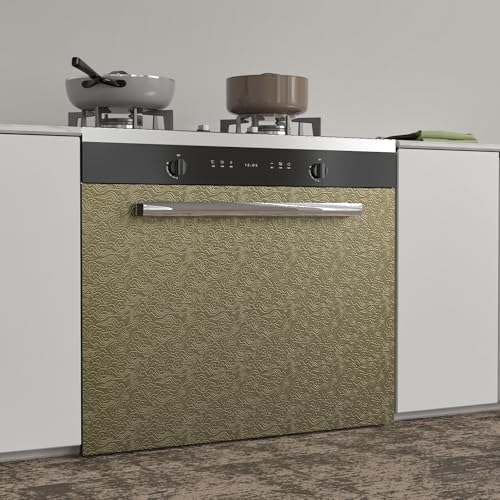CHIHUT Metallic Bronze Peel and Stick Wallpaper Antique Gold Embossed Cloud Pattern Self Adhesive Contact Paper Waterproof Heat Resistant Appliance Wrap for Kitchen Countertops Backsplash 12"x100" - color: Bronze Antique Gold