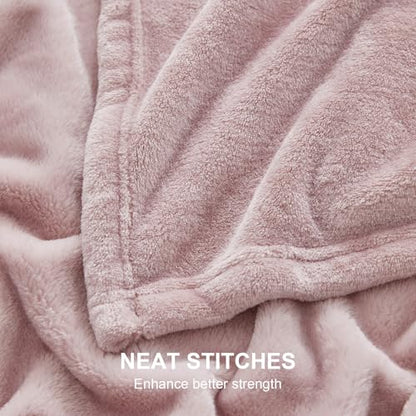 Hansleep Full Pink Fleece Blanket, Soft Flannel Bed Blanket | Fuzzy Cozy Blanket 84x90 Inches, Multi-use for Bed, Sofa, Couch, Travel, Camping, All Season Warm Lightweight Cover - color: Pink, size: Full (84x90 Inches)