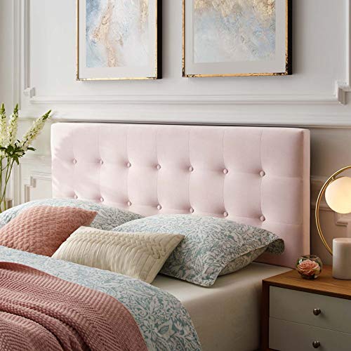 Modway Emily Queen Biscuit Tufted Performance Velvet Headboard, Pink - color: Pink, size: Queen