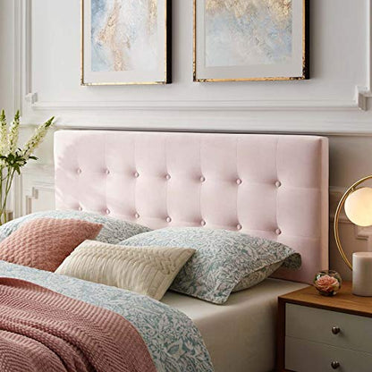 Modway Emily Queen Biscuit Tufted Performance Velvet Headboard, Pink - color: Pink, size: Queen