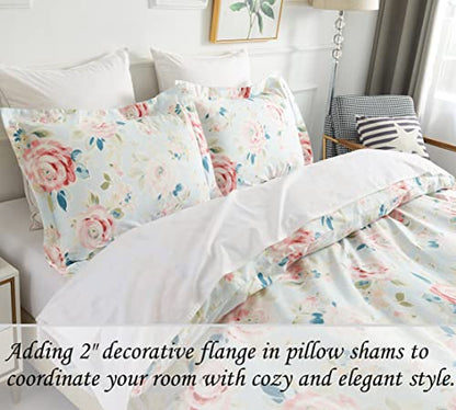 DAUAOTO Bedding Duvet Cover Full Size 82"X86" + 2 Pillowcases Set, Print Cotton Bedding for Kids Teen Girls, Rose Flower Garden - color: Pattern 4#, size: 82"x86" Full Cover + 2 Shams
