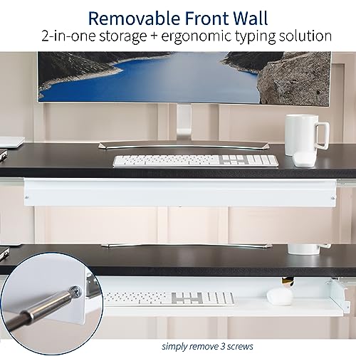 VIVO Large 33 inch Under Desk Slide Out Storage Drawer Organizer, White, DESK-DR33-W - color: White