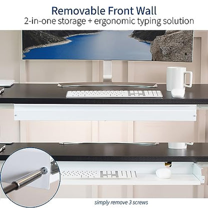 VIVO Large 33 inch Under Desk Slide Out Storage Drawer Organizer, White, DESK-DR33-W - color: White