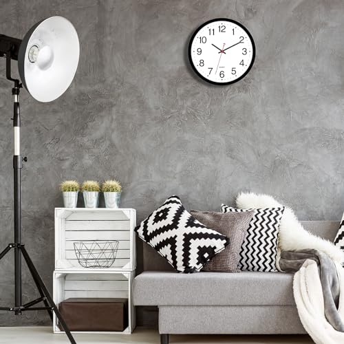 Foxtop 2 Pack Black Wall Clock, 12 Inch Silent Non Ticking Quartz Battery Operated Round Analog Wall Clock for Classroom School Office Living Room Bedroom Home - color: Black, size: 12 Inch - 2 Clocks