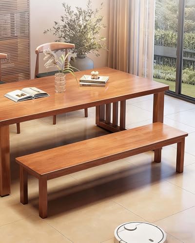 Rustic Farmhouse Bench Thickened Solid Wood Bench Vintage Skinny Dining Bench 31.5"- 78.7"L Narrow Entryway Bench For Living Room, Dining Room,End Of Bed, Hallway(Walnut,31.5"Lx11.8"Wx17.7"H)
