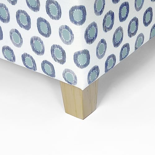 HomePop 18" Classic Square Storage Ottoman - Green Medallion Ikat Print - color: Small Multi Green Medallion Ikat Print