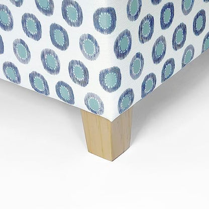HomePop 18" Classic Square Storage Ottoman - Green Medallion Ikat Print - color: Small Multi Green Medallion Ikat Print