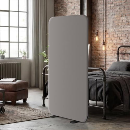 DECOLAB Standing Wall Room Dividers, Portable Partition, 29"x65", Sterling | Room Separation. For Studio, Home Office, Bedroom, Classroom, Healthcare. Scratch Resistance. No Drill. - color: Sterling