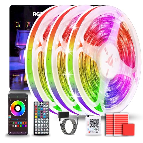 NBBUFF 297FT RGB Led Lights for Bedroom with Remote & App Control, 3 * 99FT | Music Sync Led Light Strip Color Changing Led Strip Lights, Dimmable DIY Led Lights for Room Decor Ambient Lighting - size: 297 ft