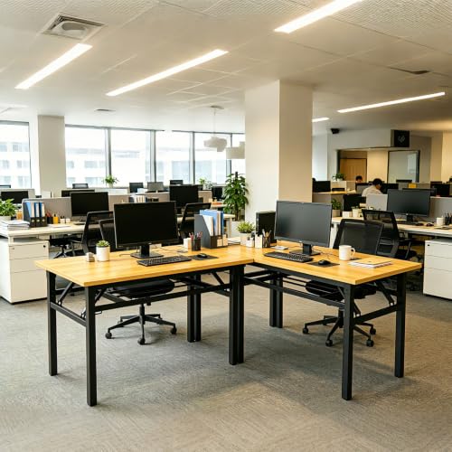 Folding Computer Desk, 31IN Double-Layer Foldable Portable Table | Foldable Portable Table, Compact Design, For Small Spaces, Bedroom/Apartment/Dorm