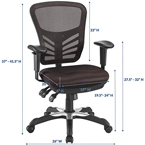 Modway Articulate Ergonomic Mesh Office Chair in Brown - color: Brown