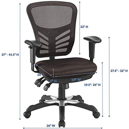 Modway Articulate Ergonomic Mesh Office Chair in Brown - color: Brown