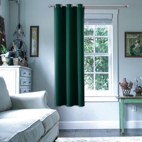 ChrisDowa Small Window Curtains 40 Inches Long for Bedroom Door Curtain | 29W x 40L, Forest Green, Room Darkening Drapes, Doorway Curtain for Living Room/Closet, Grommet Thermal Insulated, 1 Panel - color: Forest Green, size: 29"W x 40"L (Pack of 1)