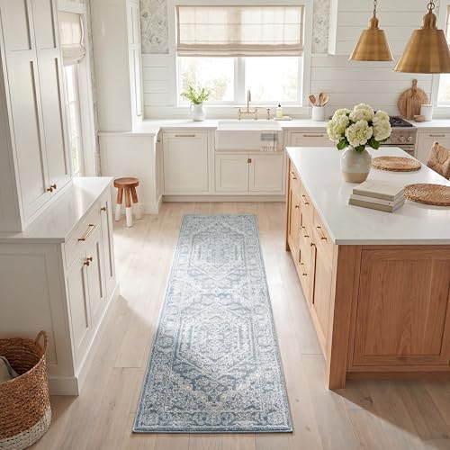 SAFAVIEH Adirondack Collection Runner Rug - 2'6" x 6', Slate & Ivory, Oriental Medallion Design, Non-Shedding & Easy to Clean, Ideal for Ideal for Hallway, Foyer, Kitchen, Entryway, Bedroom (ADR108T) - color: Slate/Ivory, size: 2'6" x 6' (Runner)