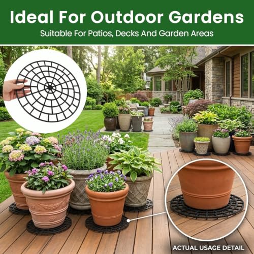 10 PCS Plant Risers for Pots, 11 Inch Plant Level Pot Elevator, Patio & Deck Floor Protector Base, Adjustable Planter Pot Trivets Stands for Indoor Outdoor Garden