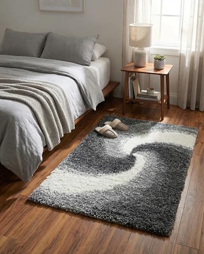 Rugs.com Soft Touch Shag Collection Area Rug – 2X3 Smoke Grey Shag Rug Perfect for Entryways, Kitchens, Breakfast Nooks, Accent Pieces - color: Smoke Grey, size: 2' x 3' (Rectangular)