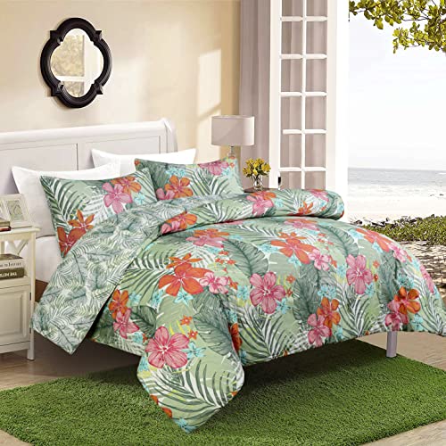 Sleepdown Twin Size Botanical Comforter Set with Pillowcase – Ultra Soft & Cozy Lightweight Printed Comforter Set - Floral - color: Floral, size: Twin (66"x88")