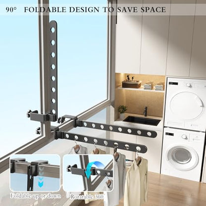 Foldable Drying Rack for Dorm, Laundry Drying Rack Collapsible with Clamp Design, Small Indoor Clothing Rack, No Drill, Space Saving, Suitable for RV, Balcony Railing, Door, Wardrobe, Bed Edges