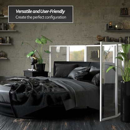 4 ft. Short Clear Plastic Partition White 3 Panel - color: White, size: 3 Panel