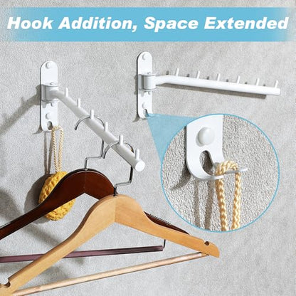 Alise Wall Mounted Clothes Drying Rack,Swivel Clothes Hanger,White,1Pcs | Space Saving Laundry Rack,Heavty Duty Stainless Steel Clothes Wall Drying Rack for Laundry Closet Bedroom/Bathroom - color: White, size: 5005J (1 Pack)