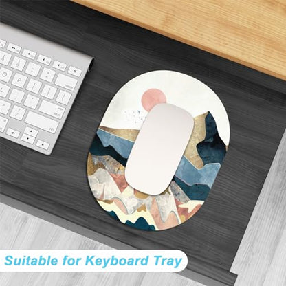 Rimilak Small Mouse Pad 6 x 8 Inch, Irregular Mini Mousepad, Ink Sunrise | Non-Slip Rubber Base, Waterproof Compact Mouse Mat for Laptop Computer Wireless Mouse Keyboard Home Office Travel - color: Ink Sunrise, size: 8L x 6W inches