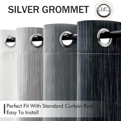 MIULEE Black and Greyish White Ombre Blackout Curtains 52Wx72L Set of 2 | Full Room Darkening,Thermal Insulated,72 Inch Long,Grommet Drapes for Bedroom/Living Room,Modern Window Treatments - color: Black and Greyish White, size: 52"W x 72"L (Pack of 2)