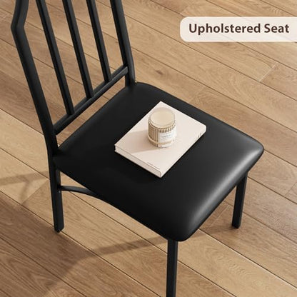 IDEALHOUSE Dining Table Set for 2, Kitchen Table Set of 2 with Upholstered Cushion Chairs, Dining Room Table Set for 2 with Kitchen Chairs, Easy to Assemble, Suitable for Apartment - (Shadow Glass) - size: 1* Table + 2* Chairs (Shadow Glass)
