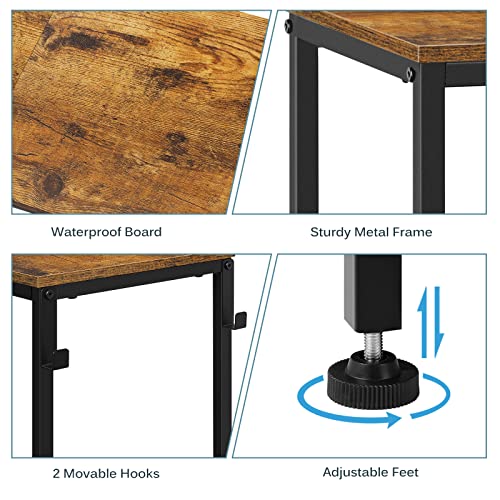 NOVIMANGO Narrow Entryway Console Table, for Hallway, Rustic Brown | Thin Sofa Table for Small Spaces, 31.5" Small Entryway Table, for Bedroom, Living Room, Multifunctional Accent Table - color: Brown