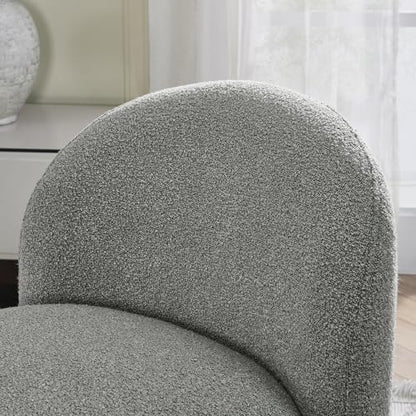 Loop Gauze Lounge Chair with Soft Cushion, Space Saving Accent Chair for Small Spaces, Easy Assembly Modern Chair for Living Room, Bedroom, Balcony(Grey)