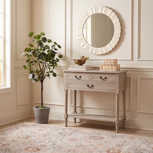 SAFAVIEH Furniture - Primrose 3-Drawer Console Table - Greige - Solid Wood - Farmhouse Classic Design - Ideal for Entryway, Living Room, Hallway, 23.5" W x 13" D x 29.5" H (CNS5707D) - color: Greige