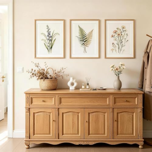 upsimples 18x24 Picture Frame Solid Wooden, Nursery Wall Frames Set of 3 | 100% Natural Solid Wood, Fit 16x20 with Mat and 18 x 24 Posters, For Kids Room, Gallery Wall Décor - size: 18X24