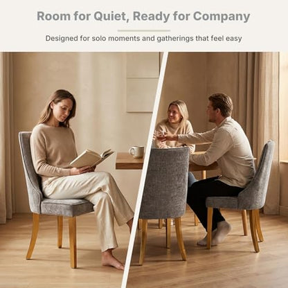Upholstered Dining Chairs Set of 6, High Back Side Chairs for Kitchen and Dining Room, Mid-Century Modern Chenille Seating with Gold Metal Legs, Grey - color: Grey, Gold Legs, size: Set of 6