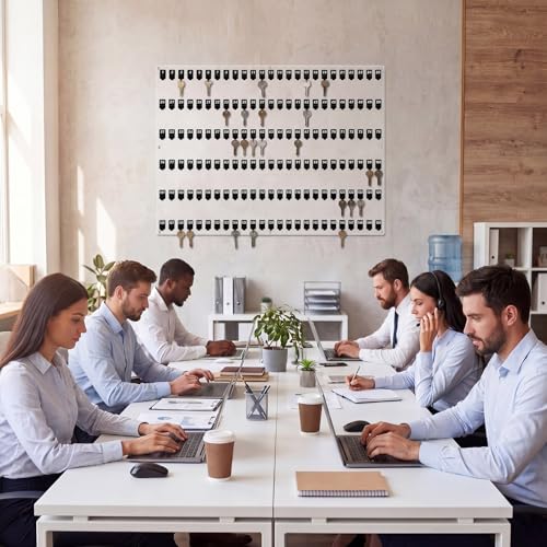 Beeveer Acrylic Key Holder Board with 150 Hooks, Wall Mount Organizer,Clear | Ideal for Offices, Schools, Hotels and Dealerships, Durable Acrylic Construction, Numbered Key Slots, Easy Wall Mount Design - color: Clear, size: 150 Hooks, style: Hook Only