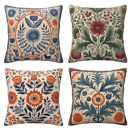Art Throw Pillow Covers Set of 4 Decorative Soft Double Sided Print Pillow Case Farmhouse Home Decor for Living Room Sofa Couch 18x18 - color: Art