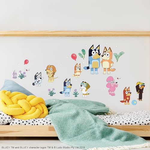 RoomMates Bluey Family and Friends Peel and Stick Wall Decals, RMK5457SCS - style: Family and Friends
