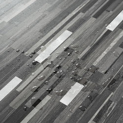 StyloVue 20 Sheets Peel and Stick Tile Backsplash, Black with Metal Gold Look Stick on Tile Upgrade Your Kitchen Backsplash, RV, Fireplace - color: Black Grey Wood With Metal Silver
