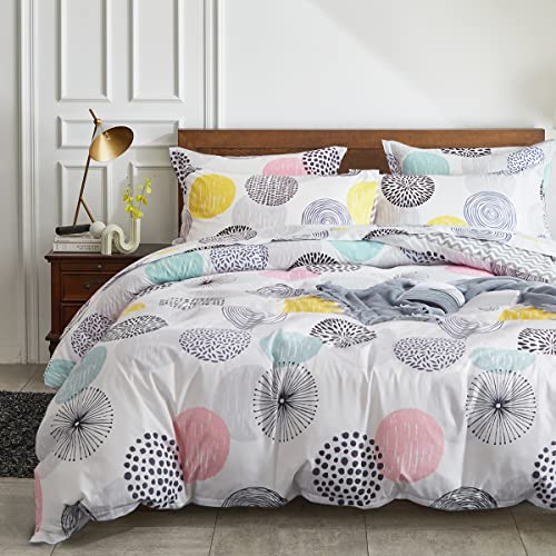 7 Pieces Comforter Sheet Set Queen Size Bed in a Bag Microfiber All Season Soft Colorful Dots Bedding Set (1 Comforter, 2 Pillow Shams, 1 Flat Sheet, 1 Fitted Sheet, 2 Pillowcases) Queen - color: Colorful Dots, size: Queen-7 Pieces