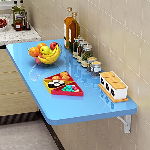 Laundry Folding Table, fold down table, Wall Mounted Folding Table, Folding Kitchen Table, laundry room folding station, Laundry Table Foldable With Bracket , Wall Shelf Computer Desks Workstations ( - color: Blue, size: 60*30cm/24*12in