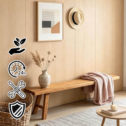 20 32 39 47 55 63 71 79in Dining Bench with Solid Wood Legs Entryway Shoe Bench Narrow Rustic LongBench Heavy Duty Log Legs 2-Person FarmhouseBench for end of Bed Natural Finish(20in) - size: 20in