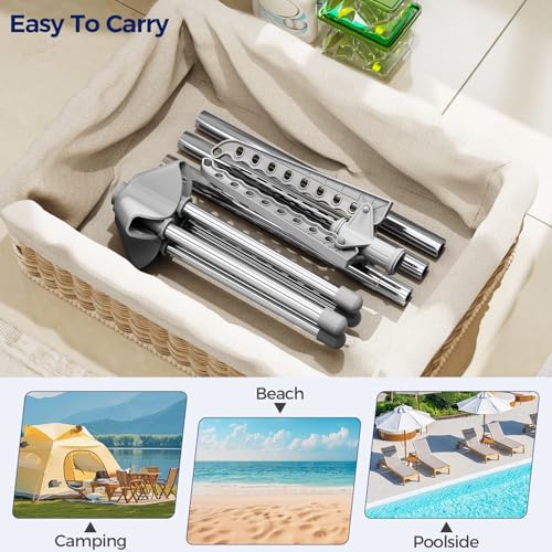 KINGBOARD Clothes Drying Rack, 59" H Laundry Drying Rack, 3 Rotatable Arms | 360° Rotatable Arms, 27 Hanger Holes, Stainless Steel, Tool-Free Setup, Portable for Travel & Small Home, Indoor, 27lbs Hold - size: 1 Tier