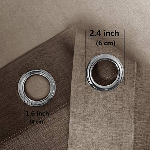 DWCN Brown Faux Linen Ombre Sheer Curtains - Gradient Semi Voile Curtains for Bedroom and Living Room, Set of 2 Grommet Top Window Curtain Panels, 42 x 63 Inches Long, Chocolate Brown - color: Chocolate Brown, size: 42"W x 63"L (Pack of 2)