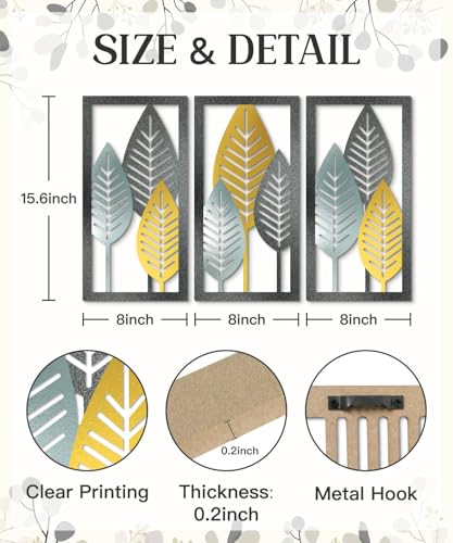 Putuo Decor Leaf Boho Wall Art Set of 3, Botanical Mid Century Nature Wall Decor, Modern Tree Hanging Art for Living Room Bedroom - color: Lavender Purple Soft