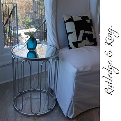 Nested Metal Side Tables - Set of 2 for Living Room & Bedroom (Silver) - color: Braswell - Silver