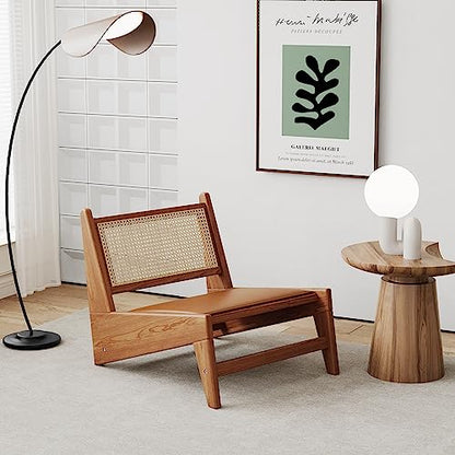 HAOBO Home Rattan Chair Mid Century Modern Accent Chair for Reading Living Room Home Bedroom