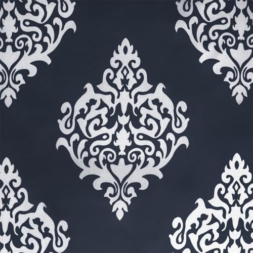 EXCLUSIVE HOME Medallion Room Darkening Blackout Grommet Top Curtain Panel Pair, 52"x108", Black Pearl - color: Black Pearl, size: 52"W x 108"L (Pack of 2)