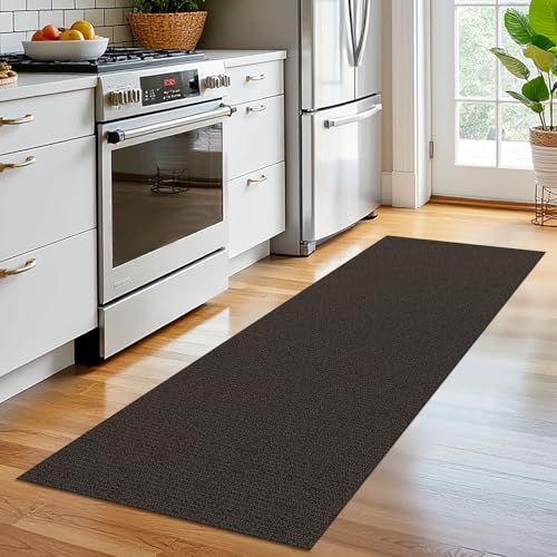 Washable Runner Rug, Non Slip Entryway Rug, 2x6 Ft, Taupe/Coffee | Washable Braided Runner Carpet, Non Slip Rubber Dot Backed, For Hallway, Kitchen, Entryway, Bedroom, Laundry Room, Foyer - color: Taupe/Coffee, size: 2' x 6' (Rectangular)