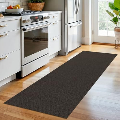 Washable Runner Rug, Non Slip Entryway Rug, 2x6 Ft, Taupe/Coffee | Washable Braided Runner Carpet, Non Slip Rubber Dot Backed, For Hallway, Kitchen, Entryway, Bedroom, Laundry Room, Foyer - color: Taupe/Coffee, size: 2' x 6' (Rectangular)