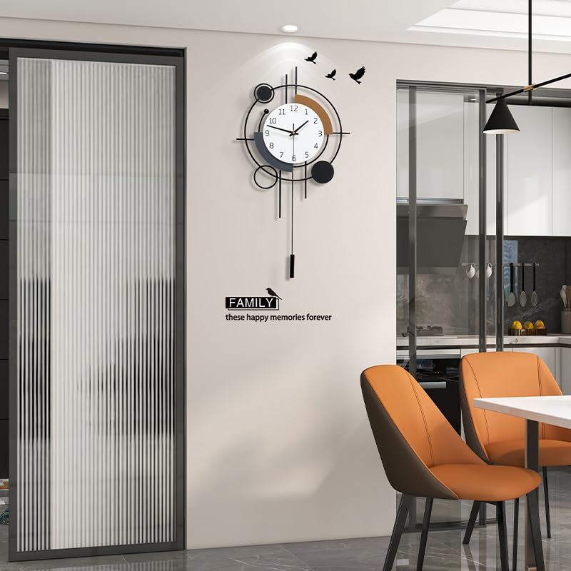 Large Wall Clock for Living Room Decor Modern Silent Analog Clock | Battery Operated Non Ticking for Bedroom Office Kitchen Classroom Bathroom Home Decorative Pendulum Unique Clock 13.8*23.6 in - size: 14x24 in
